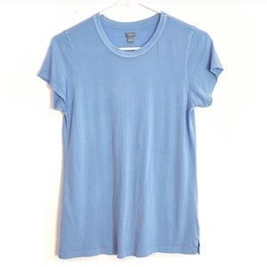 Aerie Soft Distressed Crewneck Tee Blue Small